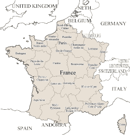 イラスト：フランス地図